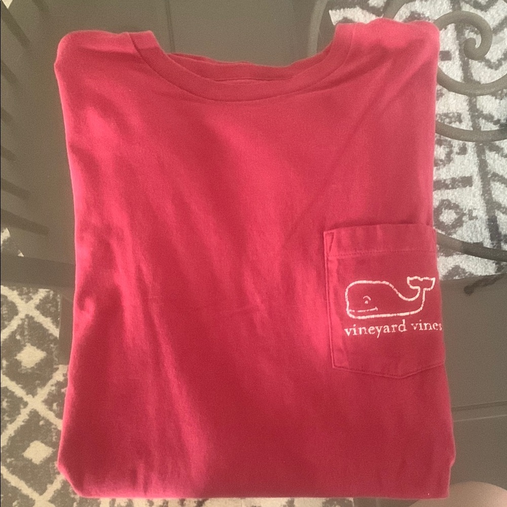 Vineyard Vines Red Long Sleeve Tee Classic Cotton